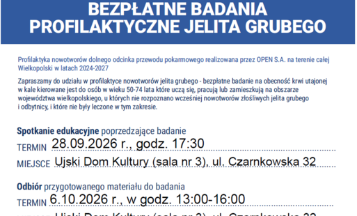 Zdjęcie do Bezpłatne badania profilaktyczne jelita grubego