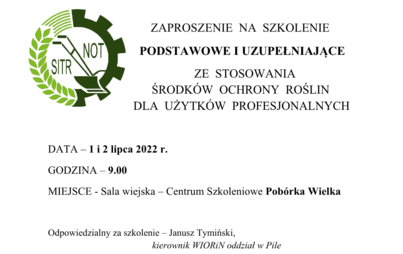 Zdjęcie do Szkolenie dla stosujących środki ochrony roślin