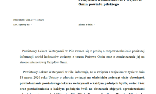 Zdjęcie do Obowiązek powiadamiania powiatowego lekarza weterynarii o każdym padnięciu bydła, owiec i k&oacute;z oraz powiadamiania o każdym padnięciu świń na obszarach objętych ograniczeniami odnośnie występowania ASF