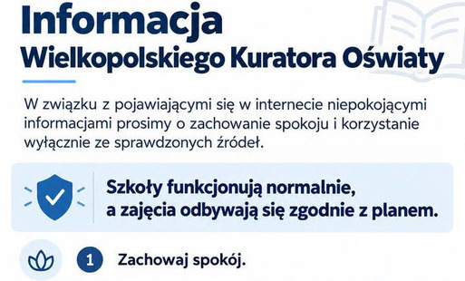 Zdjęcie do Informacja Wielkopolskiego Kuratora Oświaty