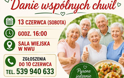 Zdjęcie do Danie wsp&oacute;lnych chwil w Nowej Wsi Ujskiej